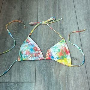 Tie dye halter bikini top